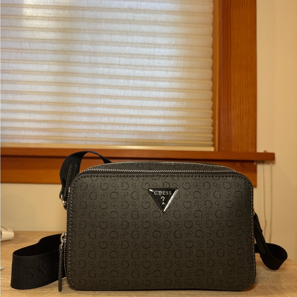Guess Black Monogram Belt Bag